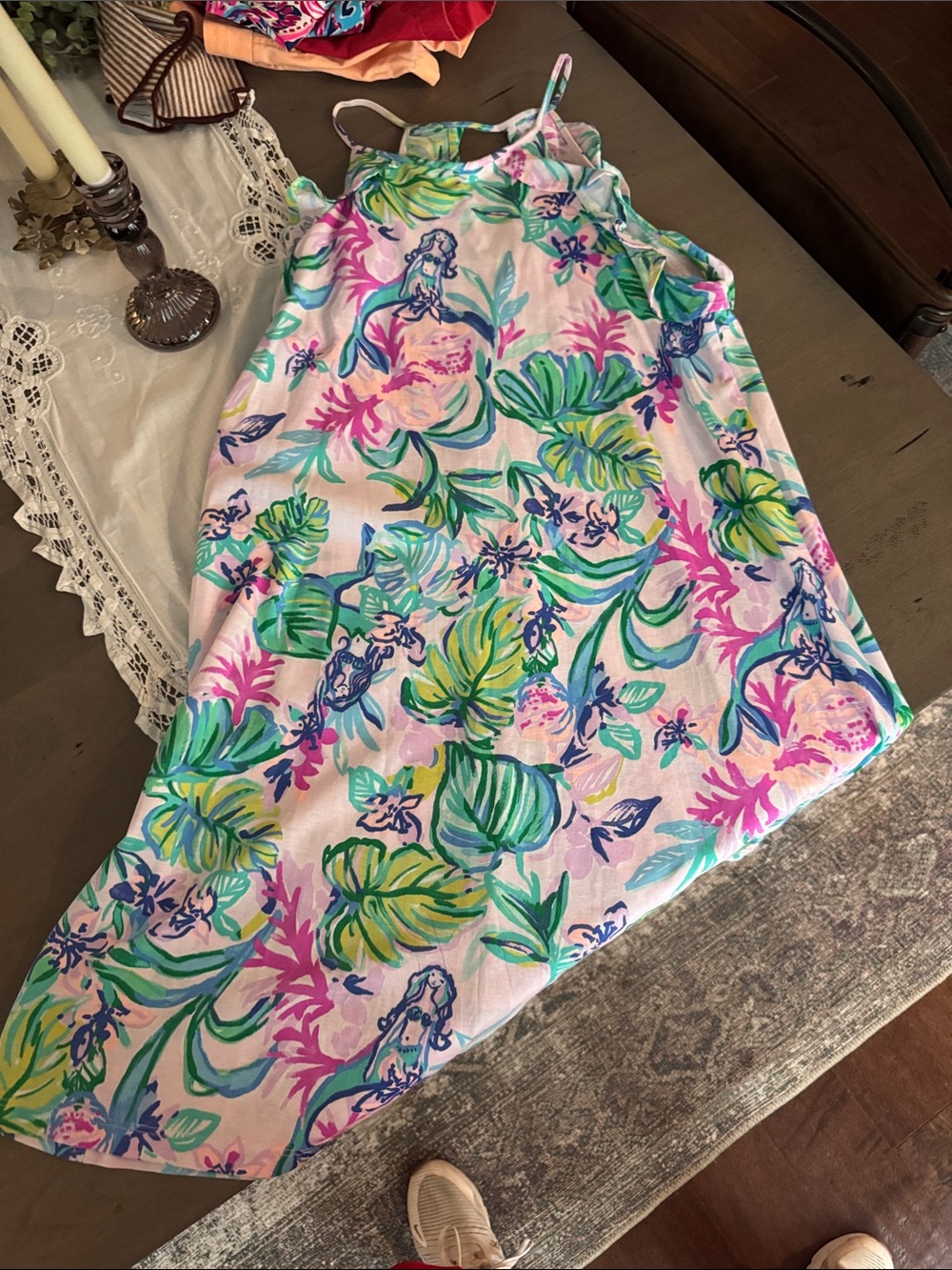 Lilly Pulitzer Pink Floral Tropical Print Sundress